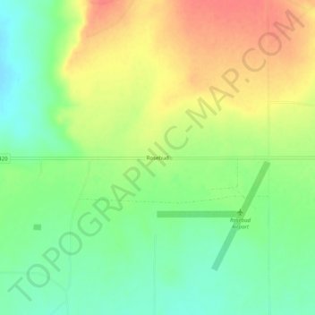Rosebud topographic map, elevation, terrain