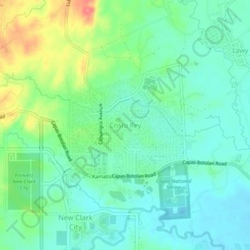 Cristo Rey topographic map, elevation, terrain