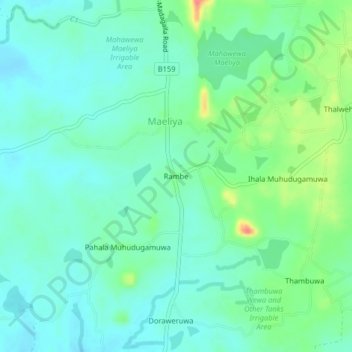 Rambe topographic map, elevation, terrain