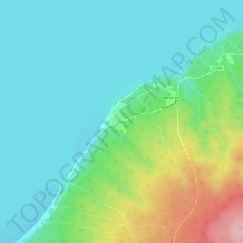 Freda topographic map, elevation, terrain
