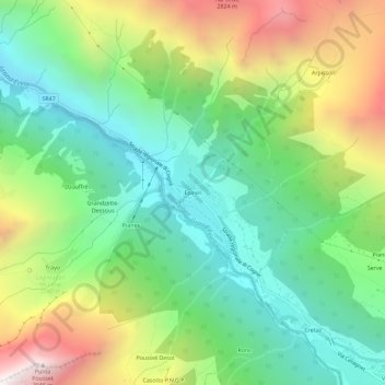 Epinel topographic map, elevation, terrain