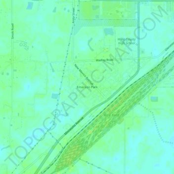 Emerson Park topographic map, elevation, terrain