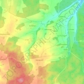 Steinental topographic map, elevation, terrain