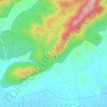 城岭 topographic map, elevation, terrain