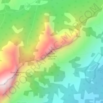 Mount Yamnuska topographic map, elevation, terrain