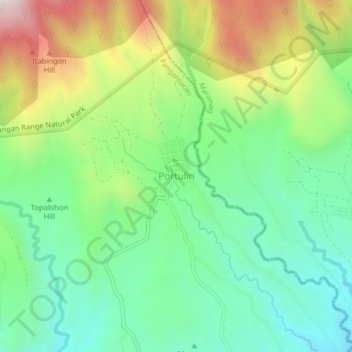 Portulin topographic map, elevation, terrain