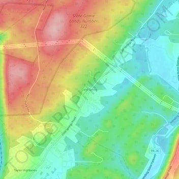 Cold Spring topographic map, elevation, terrain