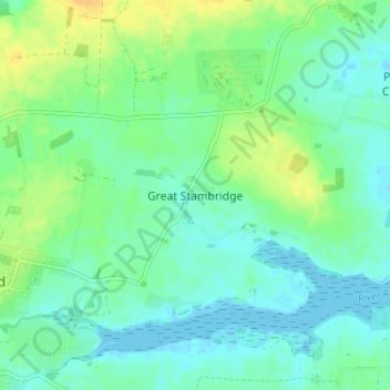Great Stambridge topographic map, elevation, terrain