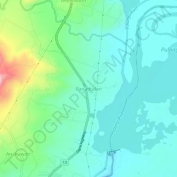 Panadtalan topographic map, elevation, terrain