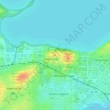 Observatory Hill topographic map, elevation, terrain