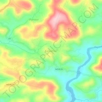 Kanathur topographic map, elevation, terrain