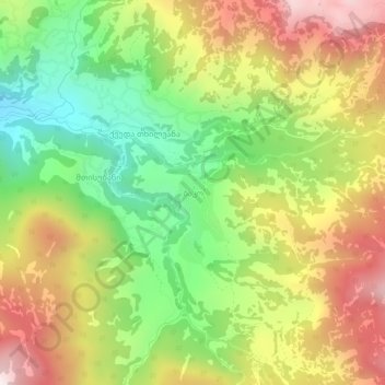 Bako topographic map, elevation, terrain