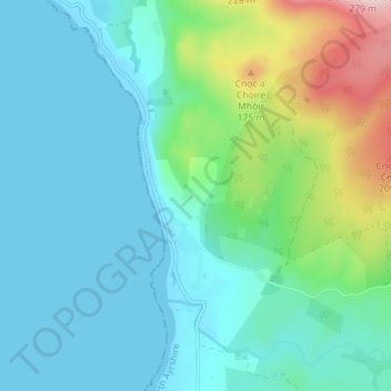 Auchagallon topographic map, elevation, terrain