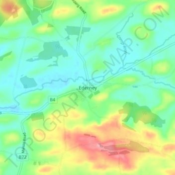 Ederney topographic map, elevation, terrain