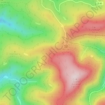 Backofenfels topographic map, elevation, terrain