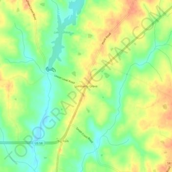 Lombardy Grove topographic map, elevation, terrain