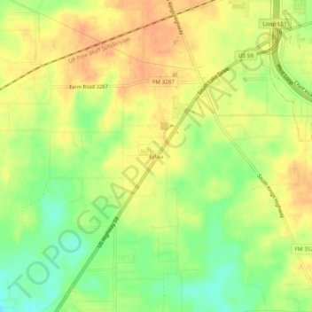 Eylau topographic map, elevation, terrain