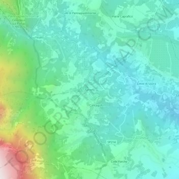 Tornelli topographic map, elevation, terrain