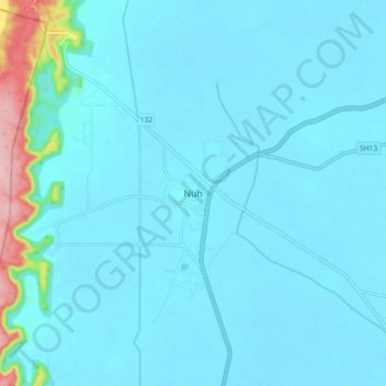 Nuh topographic map, elevation, terrain