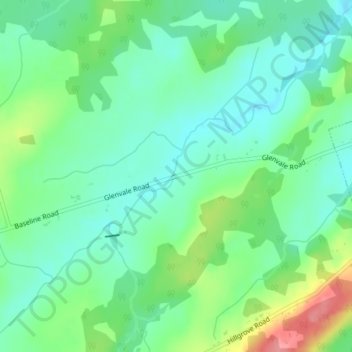 Glenvale topographic map, elevation, terrain