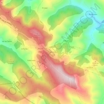 Padornelo topographic map, elevation, terrain