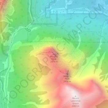 Ha Ling Peak topographic map, elevation, terrain