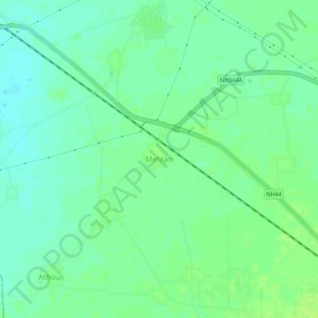 Mehtan topographic map, elevation, terrain
