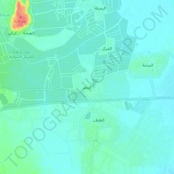Al Jafr topographic map, elevation, terrain