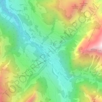 Kiental topographic map, elevation, terrain