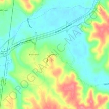 Maud topographic map, elevation, terrain