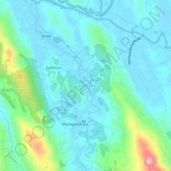 Galathura topographic map, elevation, terrain