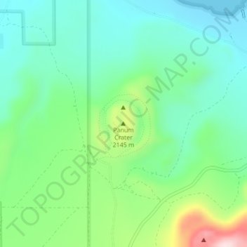 Panum Crater topographic map, elevation, terrain