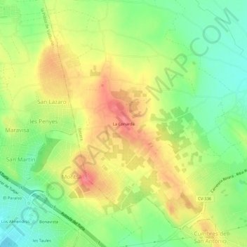 La Conarda topographic map, elevation, terrain