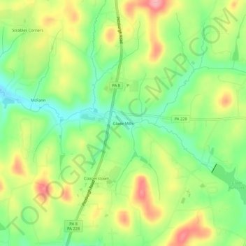 Glade Mills topographic map, elevation, terrain