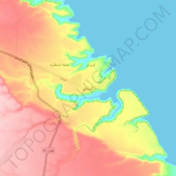 Bardia topographic map, elevation, terrain