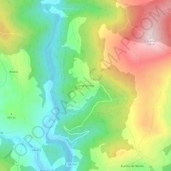 Loma Somera topographic map, elevation, terrain