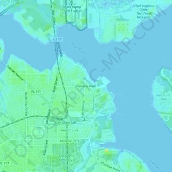 Panama Park topographic map, elevation, terrain