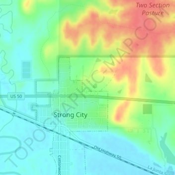 Flint Hills Rodeo Grounds topographic map, elevation, terrain