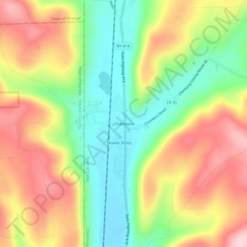 Chambers topographic map, elevation, terrain