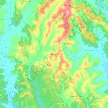 Fiorentina topographic map, elevation, terrain