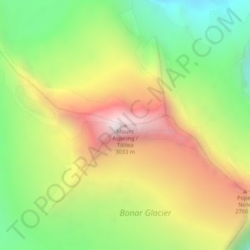 Mount Aspiring topographic map, elevation, terrain