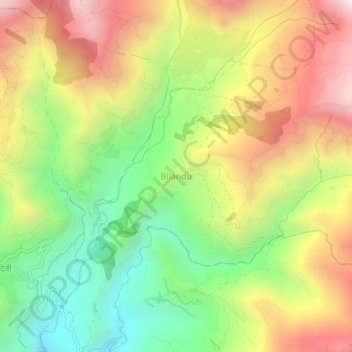 Bilandu topographic map, elevation, terrain