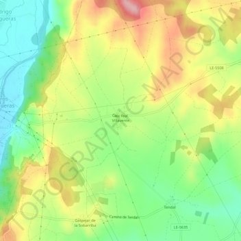 Villavente topographic map, elevation, terrain