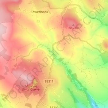 Nancledra topographic map, elevation, terrain