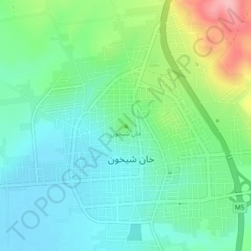 Khan Shaykhun topographic map, elevation, terrain