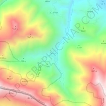 Sotirë topographic map, elevation, terrain