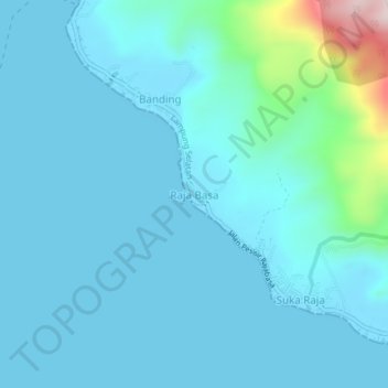 Raja Basa topographic map, elevation, terrain