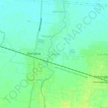 Ciampel topographic map, elevation, terrain