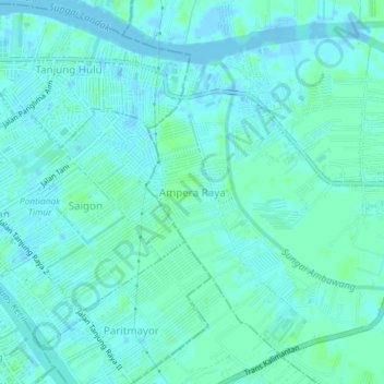 Ampera Raya topographic map, elevation, terrain