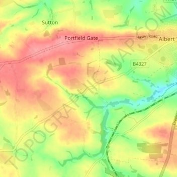 Dreenhill topographic map, elevation, terrain